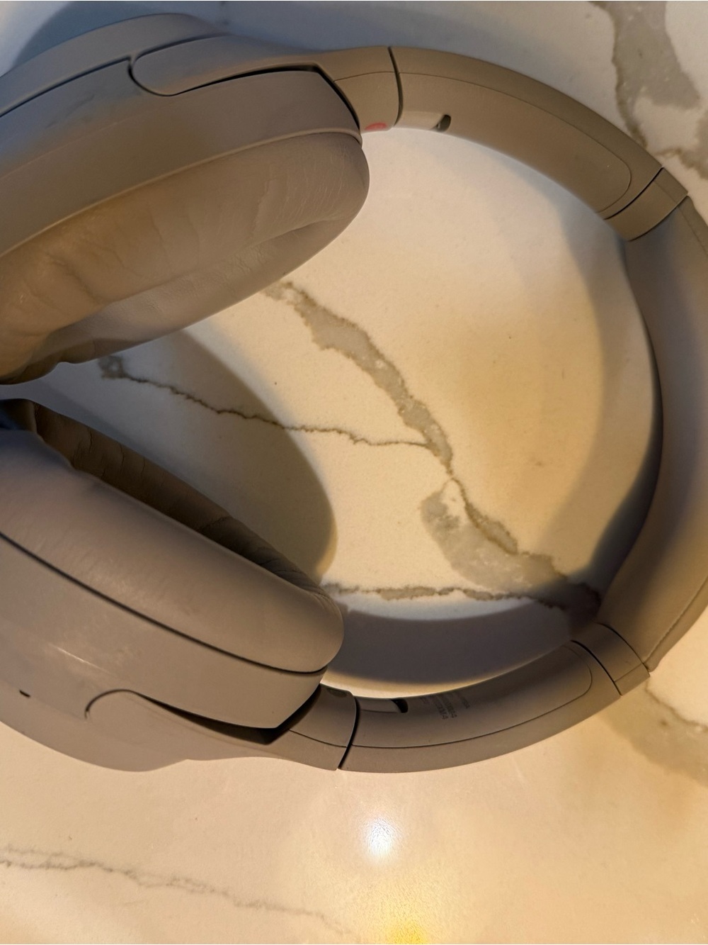 Sony Wireless Over-Ear Headphones — Stone Beige with case